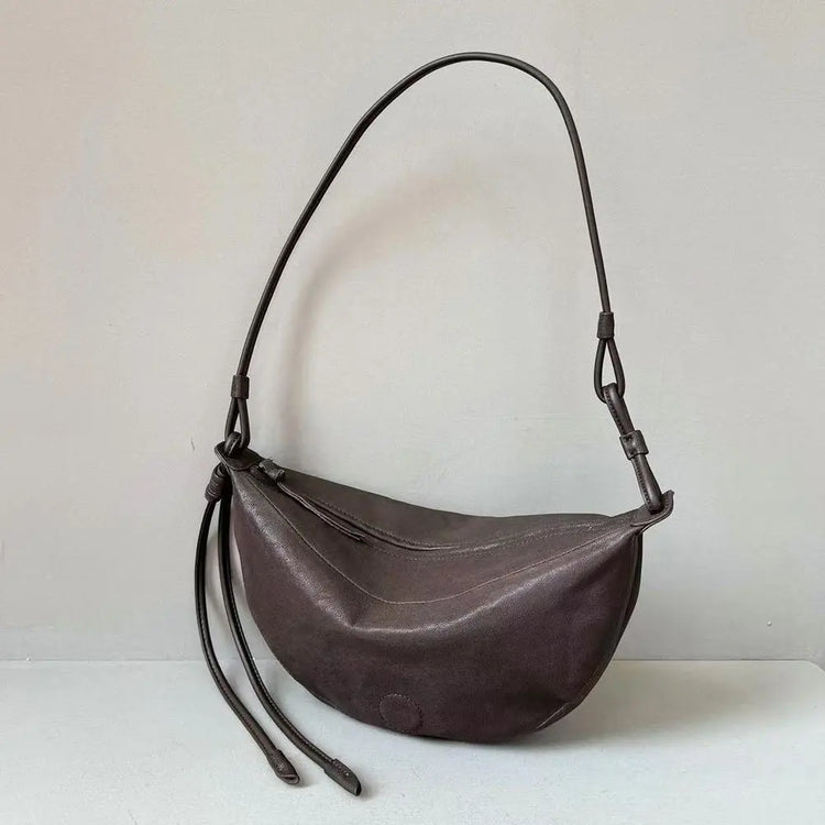 Half Moon Sheepskin Retro Shoulder Bag