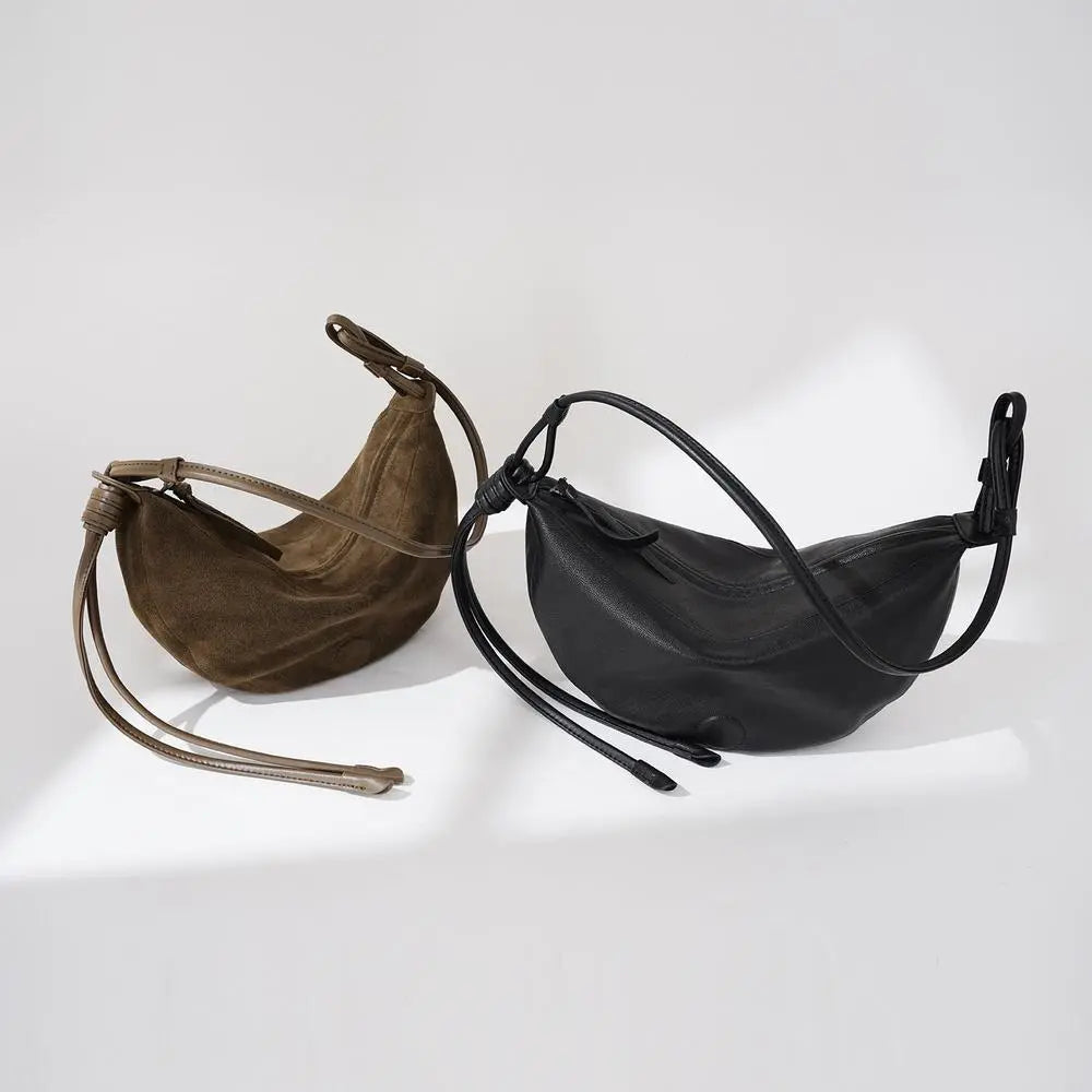 Half Moon Sheepskin Retro Shoulder Bag