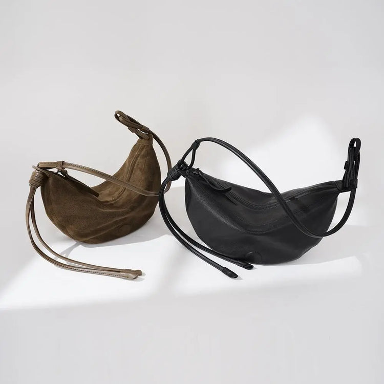 Half Moon Sheepskin Retro Shoulder Bag