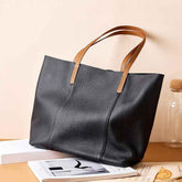 Handcrafted Cowhide Leather Tote Bag for Stylish Everyday Use