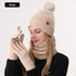 Ladies Warm Knitted Hat Scarf And Gloves Three-Piece Set