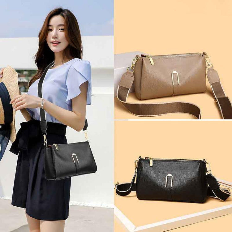Large multifonctional leather crossbody bag