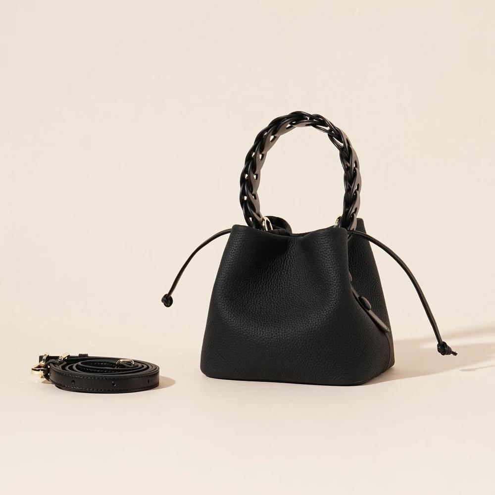 Leather Bucket Bag - Stylish Crossbody Design for Everyday Use
