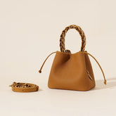 Leather Bucket Bag - Stylish Crossbody Design for Everyday Use