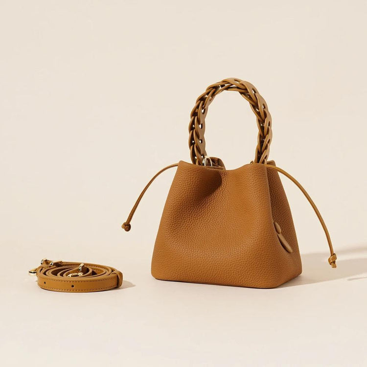 Leather Bucket Bag - Stylish Crossbody Design for Everyday Use