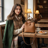 Leather Crossbody Bag - Stylish Bucket Messenger for Everyday Use