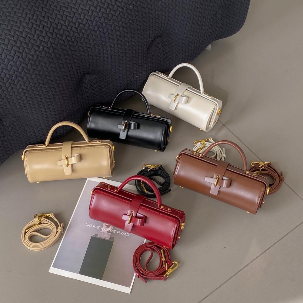 Leather Cylinder Handbag