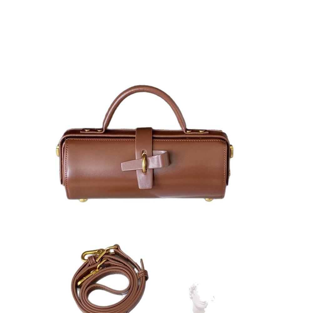 Leather Cylinder Handbag