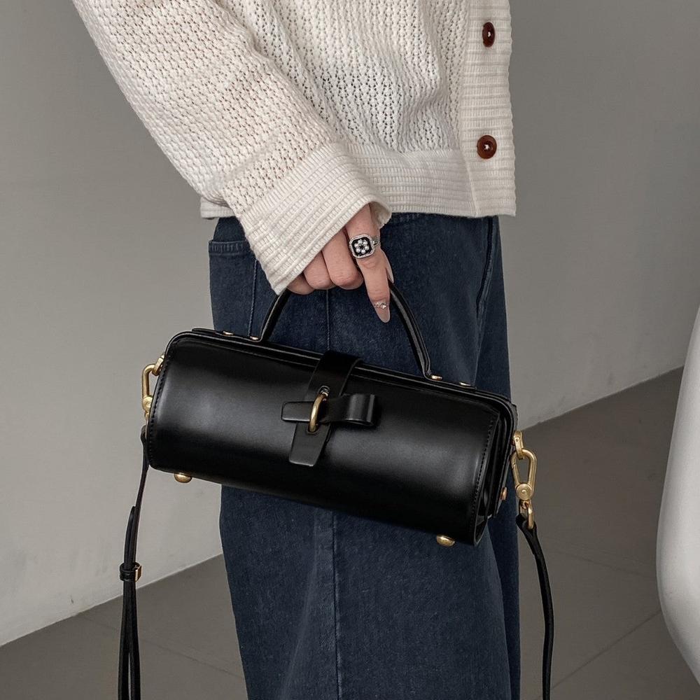Leather Cylinder Handbag