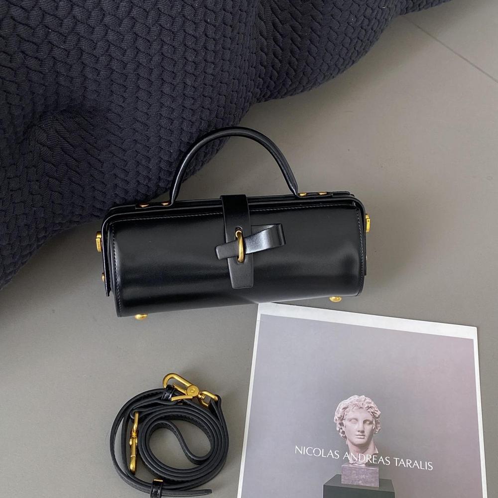 Leather Cylinder Handbag
