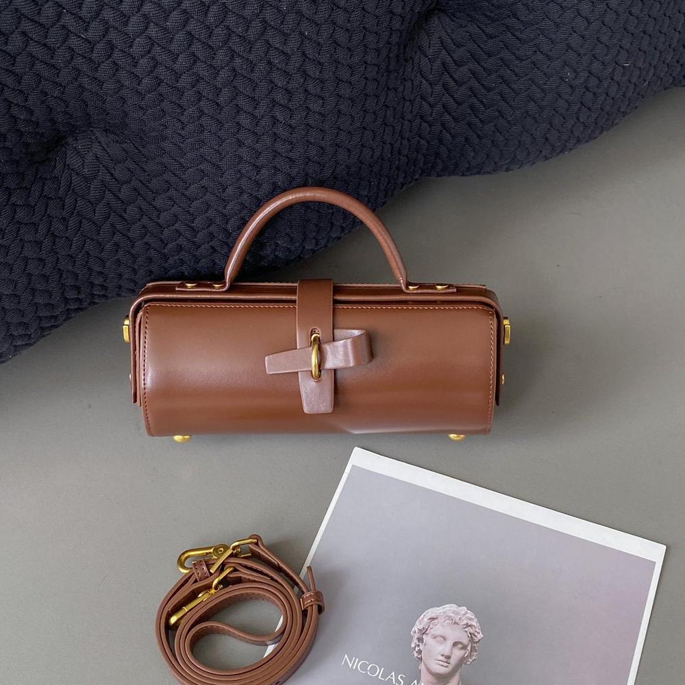 Leather Cylinder Handbag