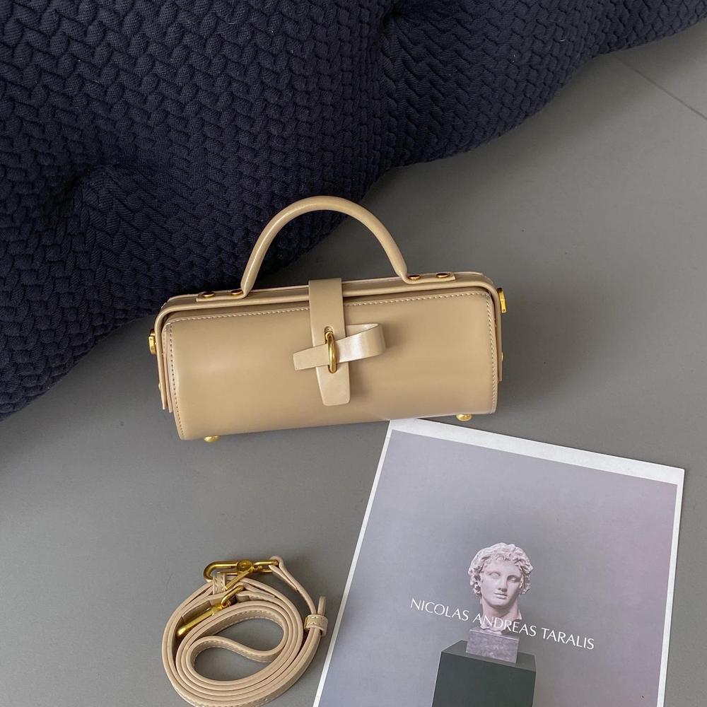 Leather Cylinder Handbag