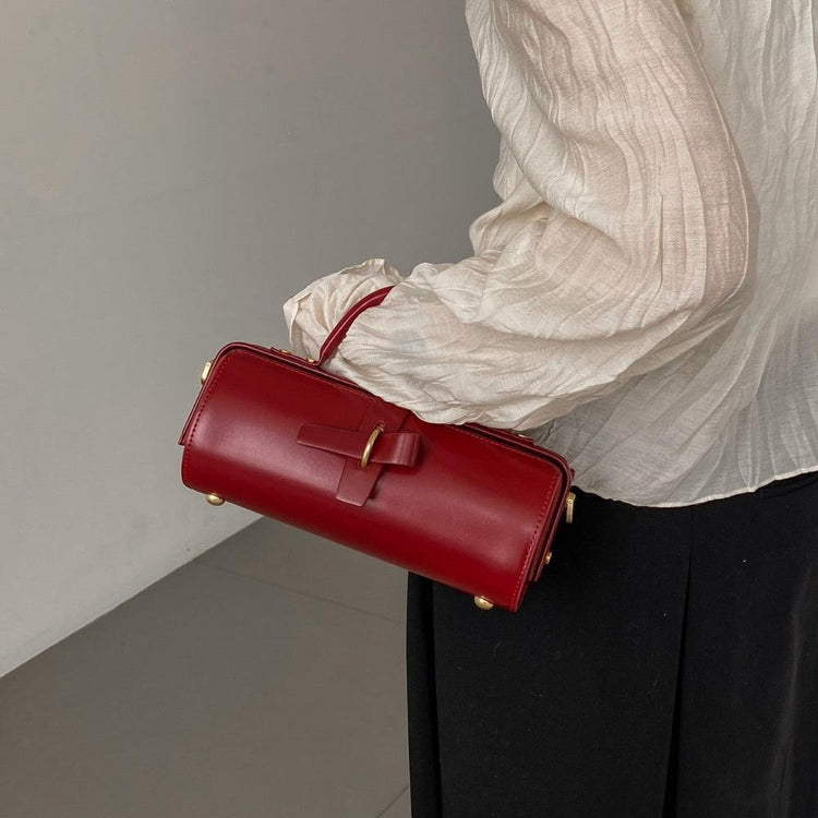 Leather Cylinder Handbag