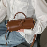 Leather Cylinder Handbag