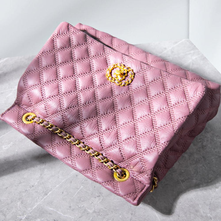 Leather Diamond Large Capacity shoulder Bag