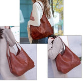 Leather Large Capacity Marble Grain Shoulder Bag