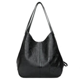 Leather Large Capacity Marble Grain Shoulder Bag