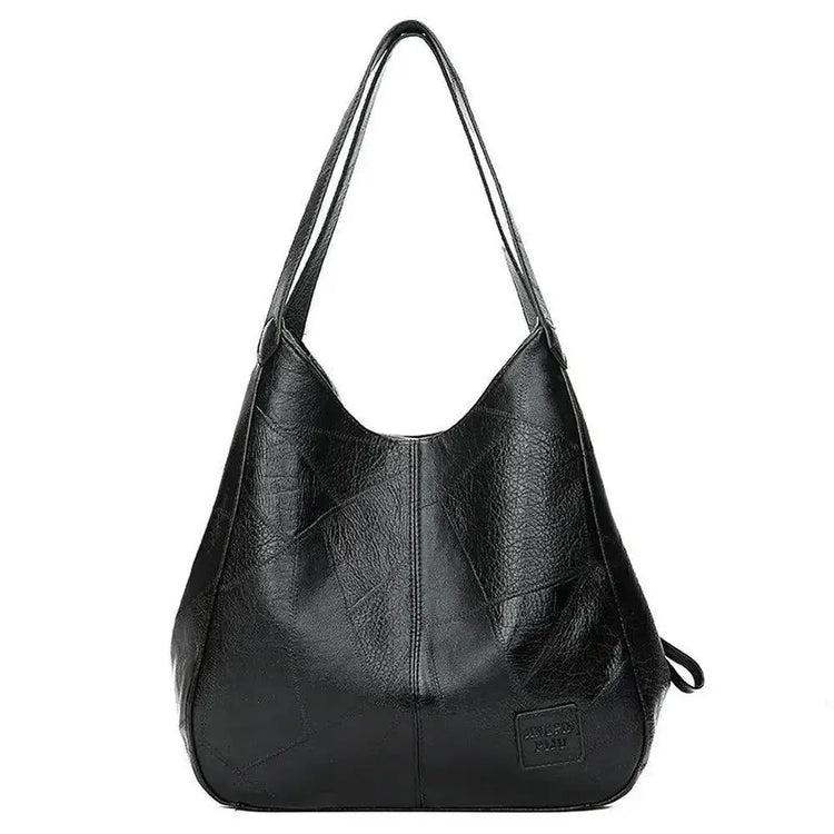 Leather Large Capacity Marble Grain Shoulder Bag