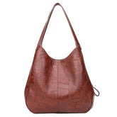 Leather Large Capacity Marble Grain Shoulder Bag
