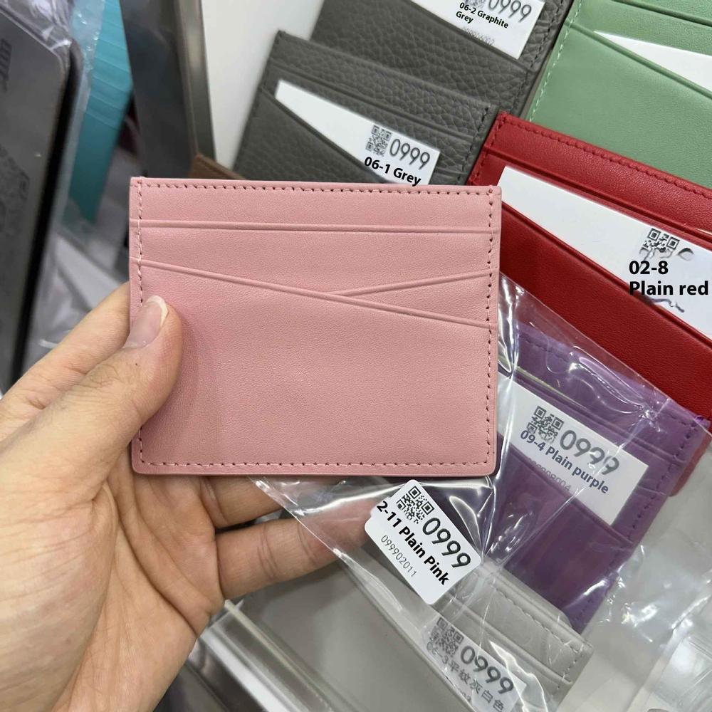 Leather Oil Edge Oblique Thin CardHolder