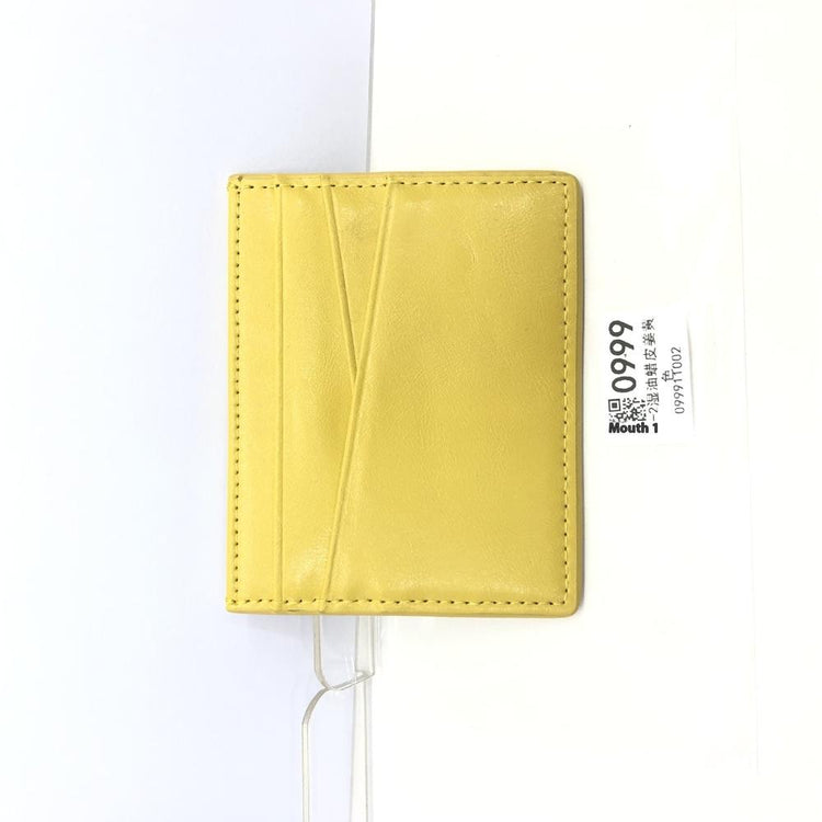 Leather Oil Edge Oblique Thin CardHolder