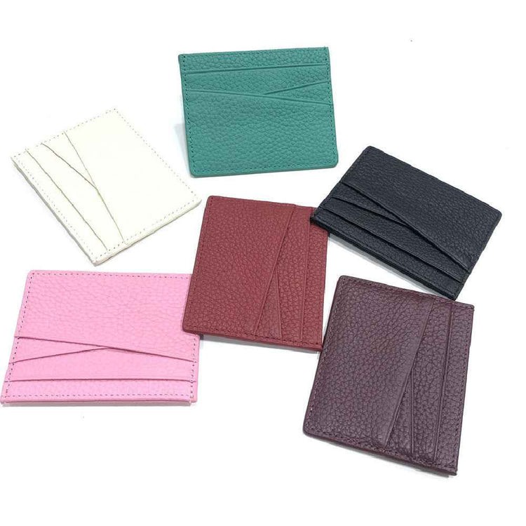 Leather Oil Edge Oblique Thin CardHolder