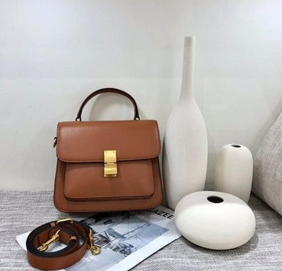 Leather Retro Square Handbag