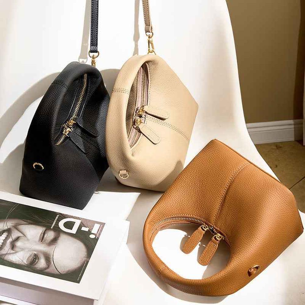 Litchi Grain Leather Handbag