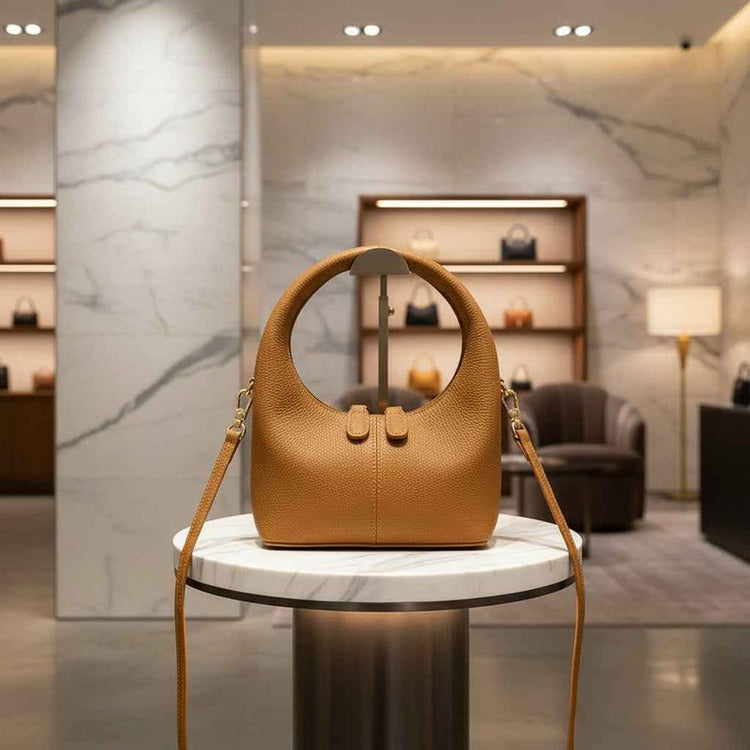 Litchi Grain Leather Handbag