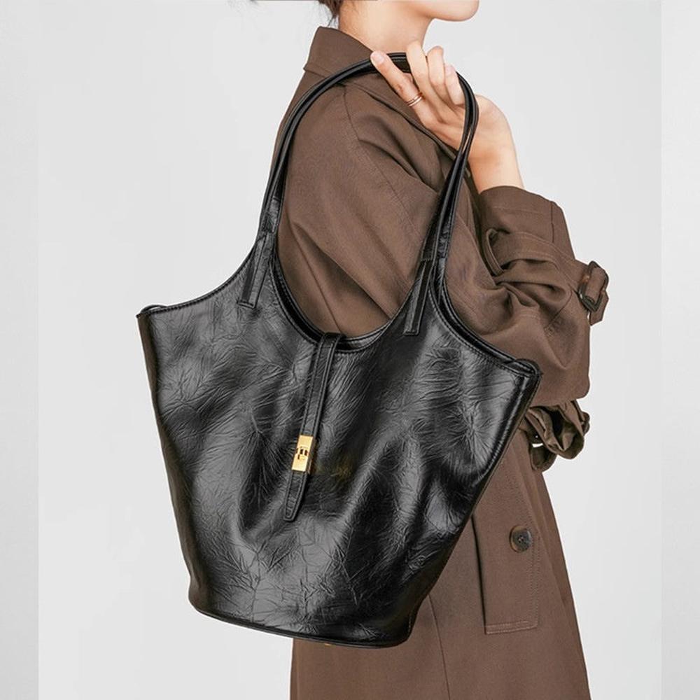 Modern Genuine Leather Bucket Handbag | Stylish Leather Handbags for Every Occasion