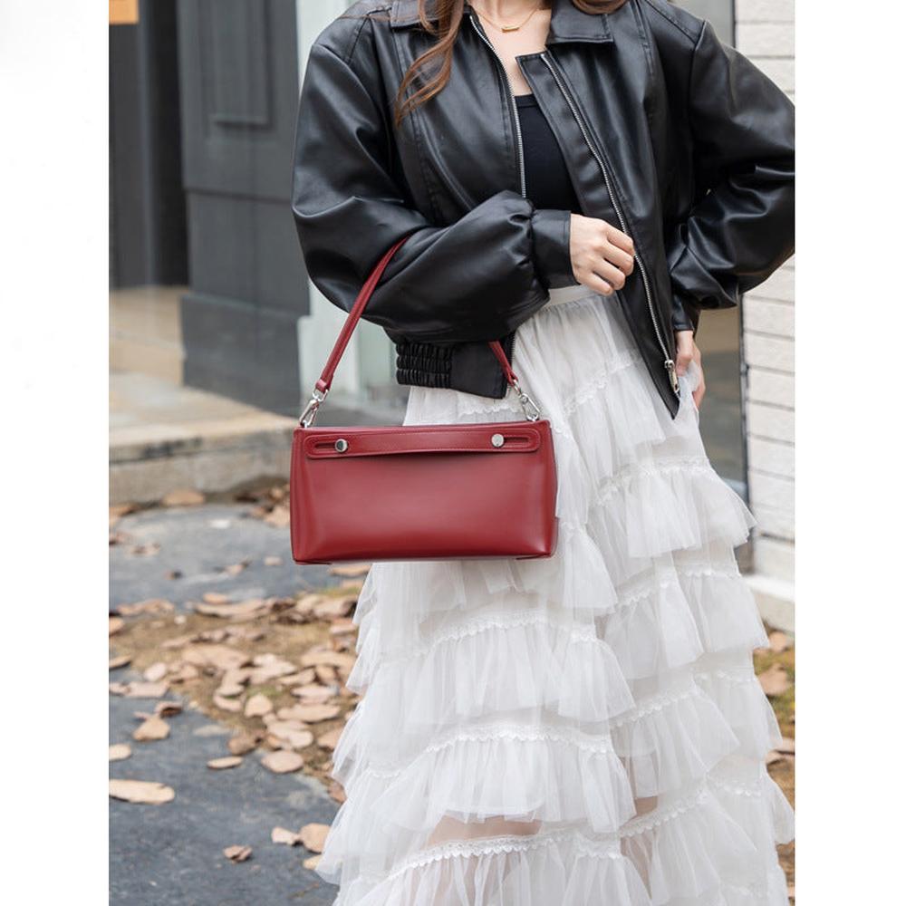 New Versatile Handheld Leather Shoulder Bag