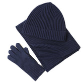 New Wool Scarf Hat Gloves Three-piece Set