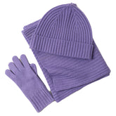 New Wool Scarf Hat Gloves Three-piece Set