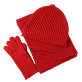 New Wool Scarf Hat Gloves Three-piece Set
