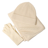 New Wool Scarf Hat Gloves Three-piece Set