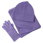 New Wool Scarf Hat Gloves Three-piece Set