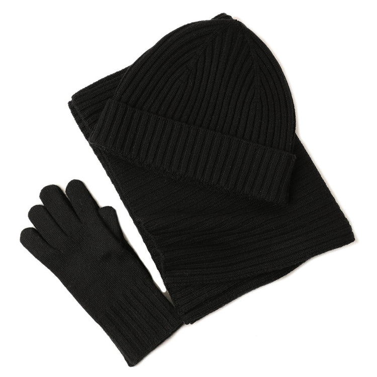 New Wool Scarf Hat Gloves Three-piece Set