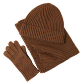 New Wool Scarf Hat Gloves Three-piece Set