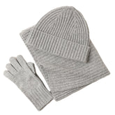 New Wool Scarf Hat Gloves Three-piece Set