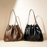 Niche New Style Leather Bucket Bag for Effortless Chic