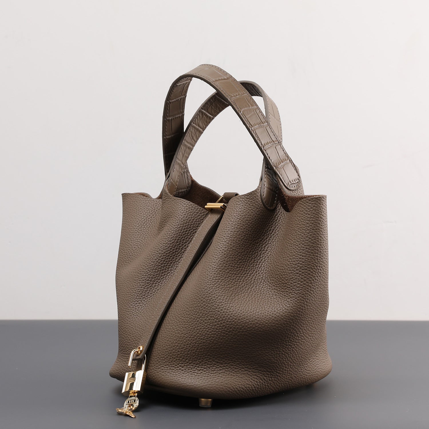 Cowhide Bucket Handbag