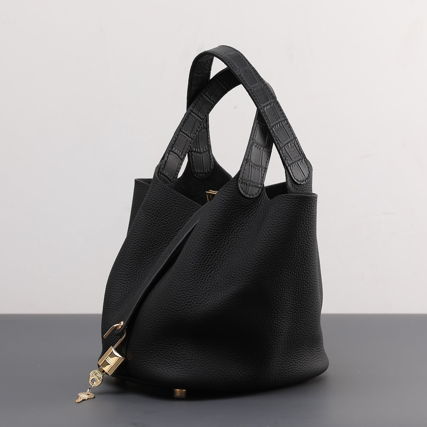 Cowhide Bucket Handbag