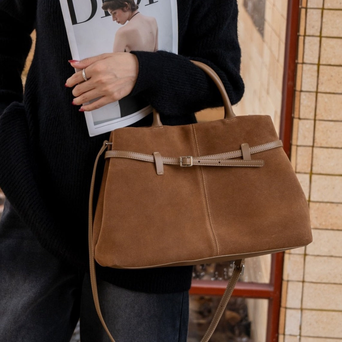 High-grade Suede Handbag