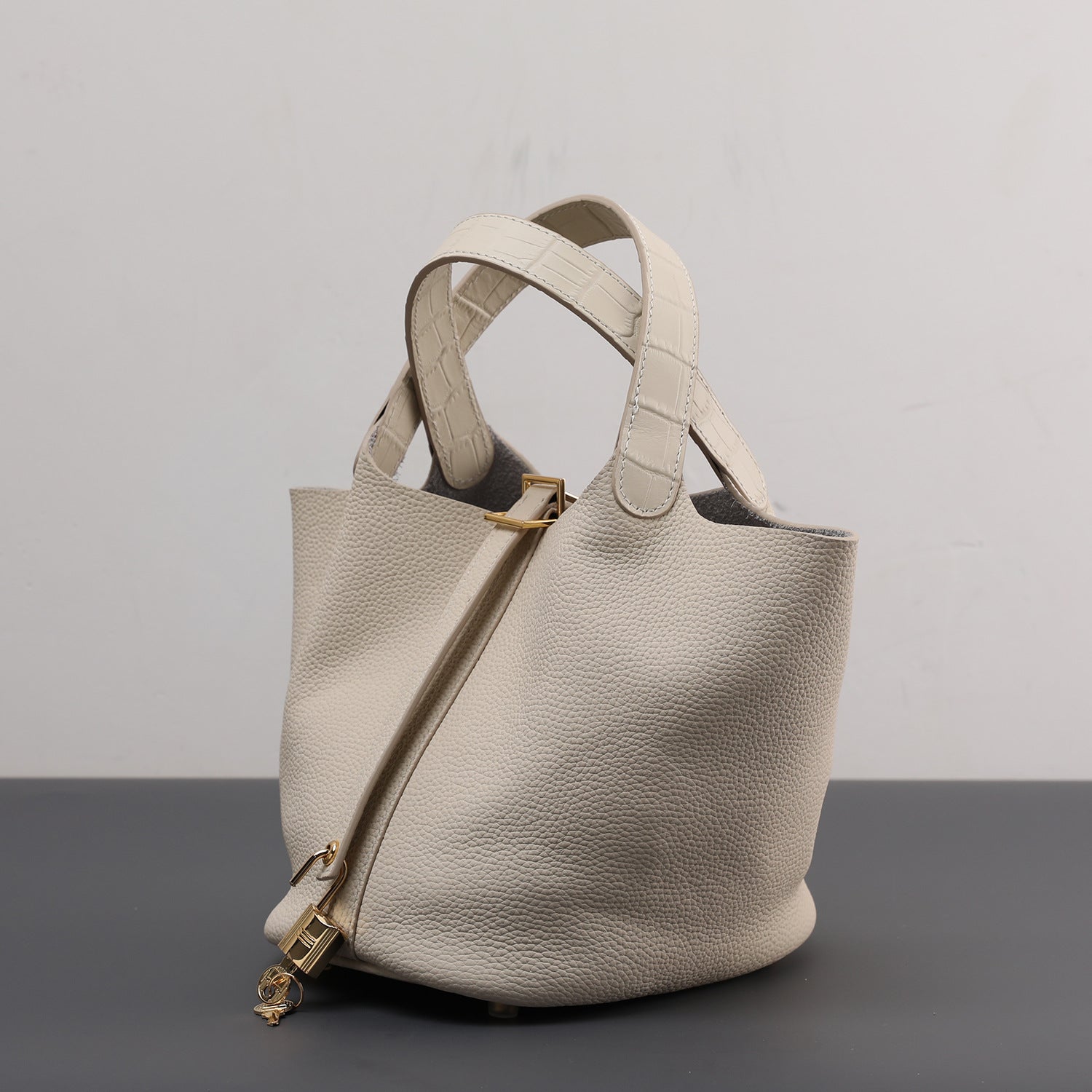 Cowhide Bucket Handbag