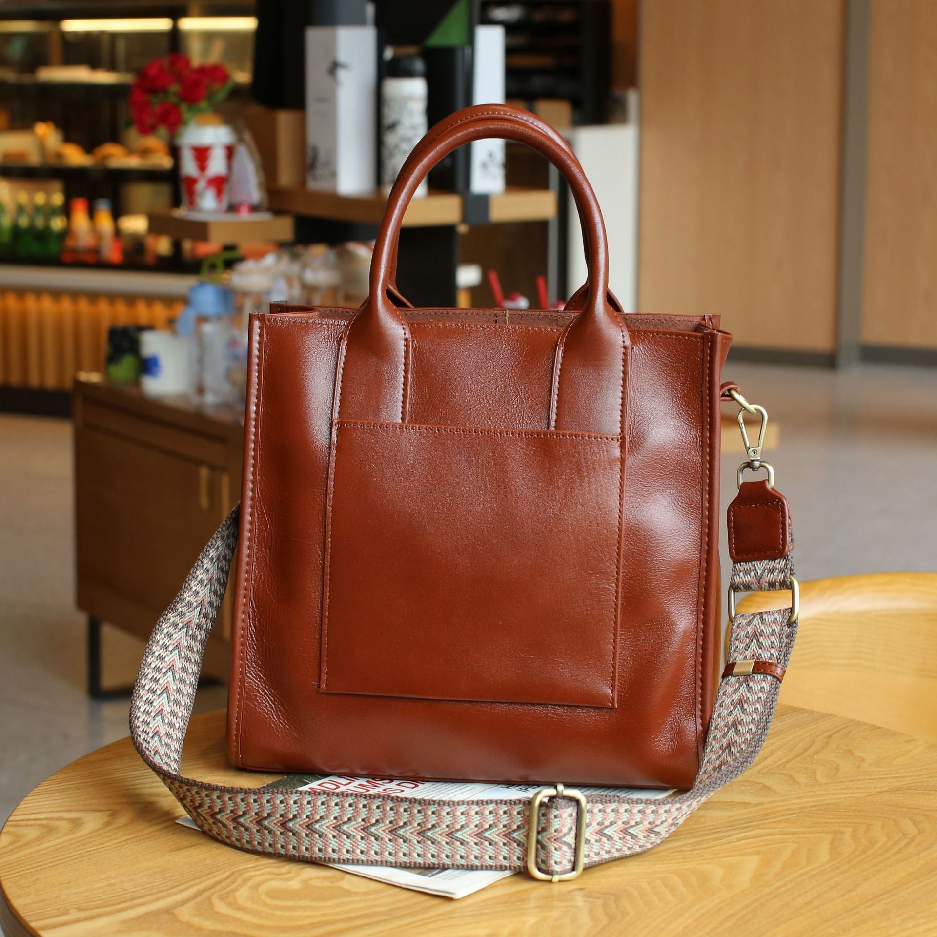 Sac à main en cuir tanné végétal