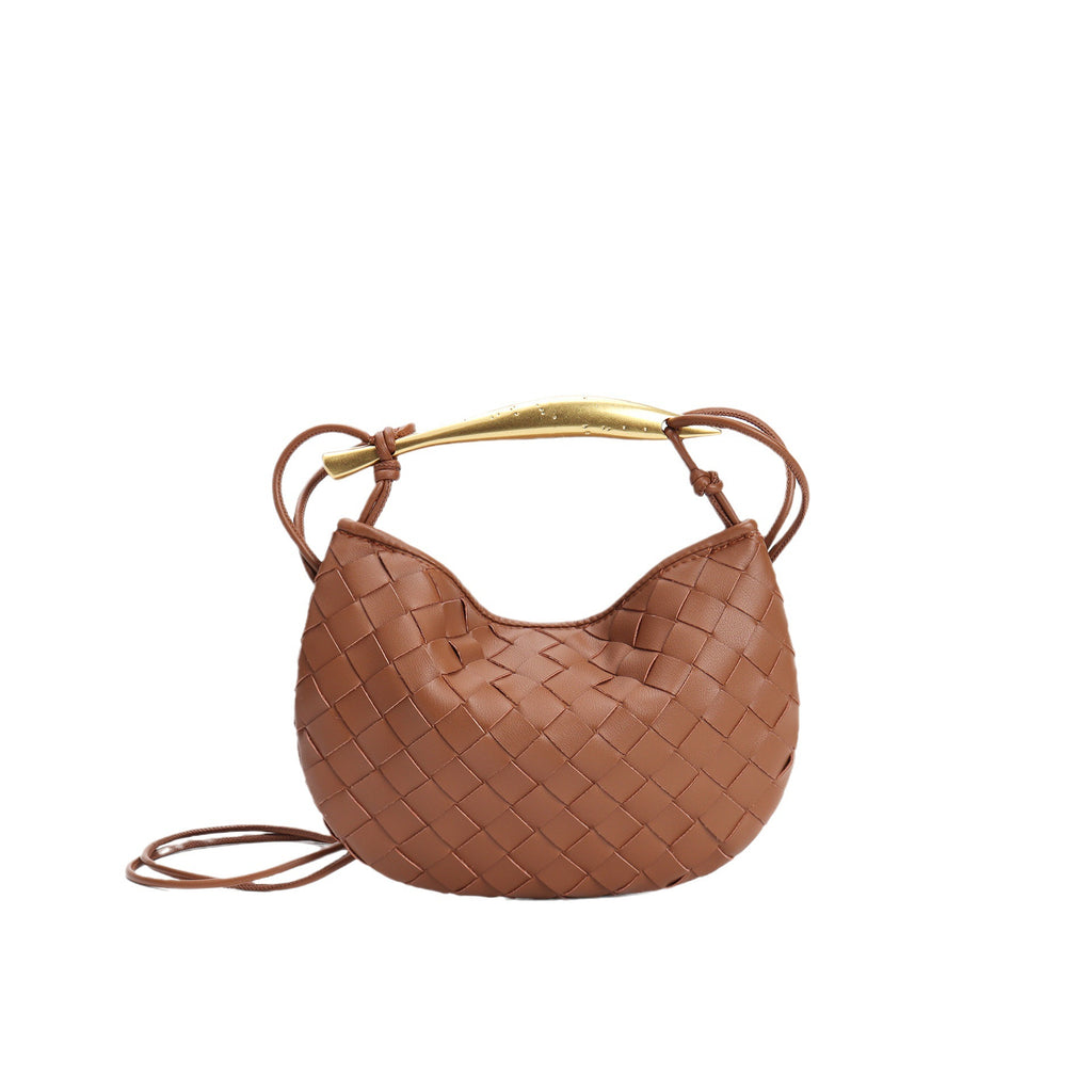 Chic Woven Cattlehide Leather Handbag – Natural Elegance