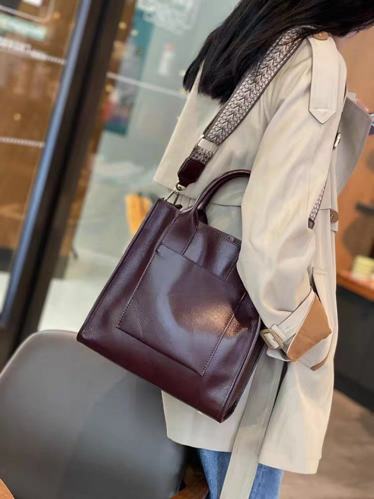 Sac à main en cuir tanné végétal
