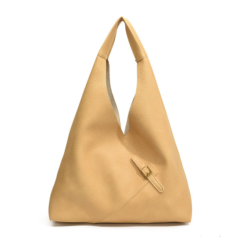 Soft Leather Shoulder Bag - Simple and Large Capacity