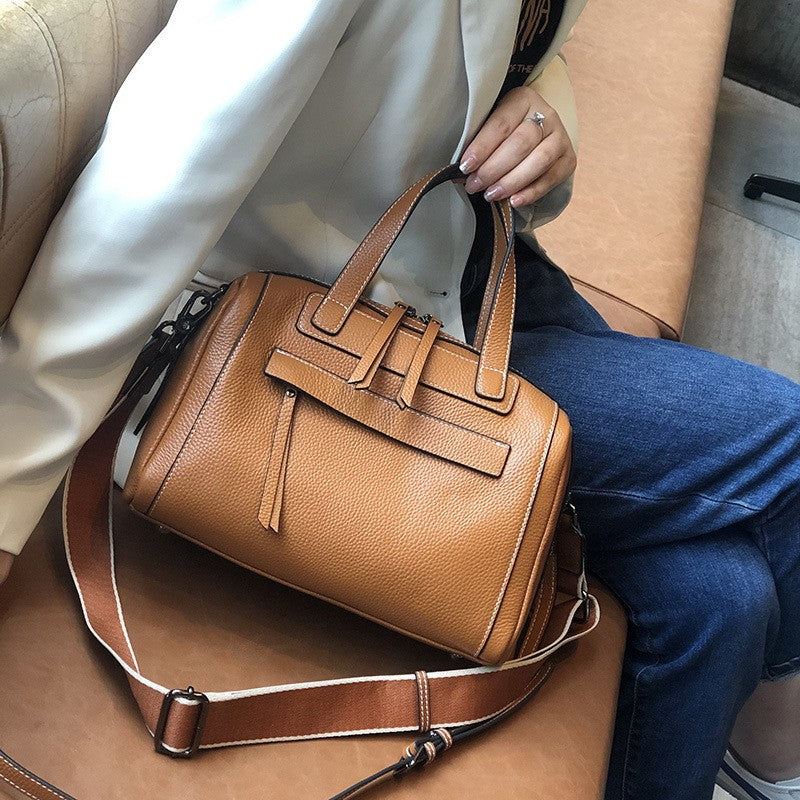 Elegant Boston Lychee Pattern Handbag