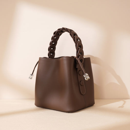 Hand-woven Mini Crossbody Bucket Bag